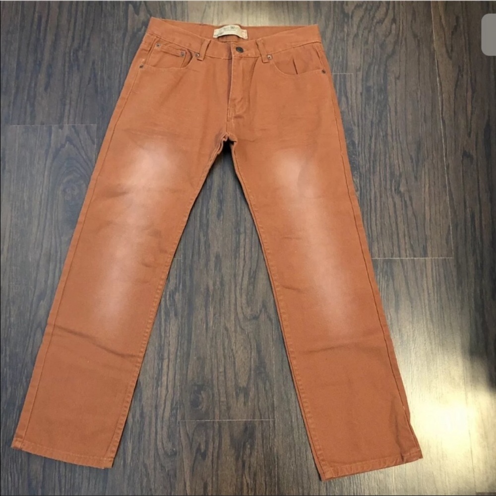 Red Snap Jeans Orange Straight LegDenim Size 32x32